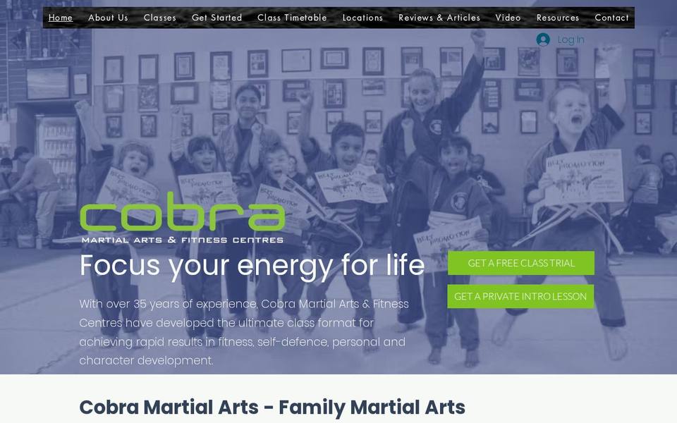 Cobra Fitness Centre website