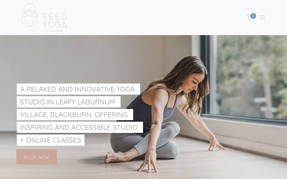 Seed Yoga and Wellness website