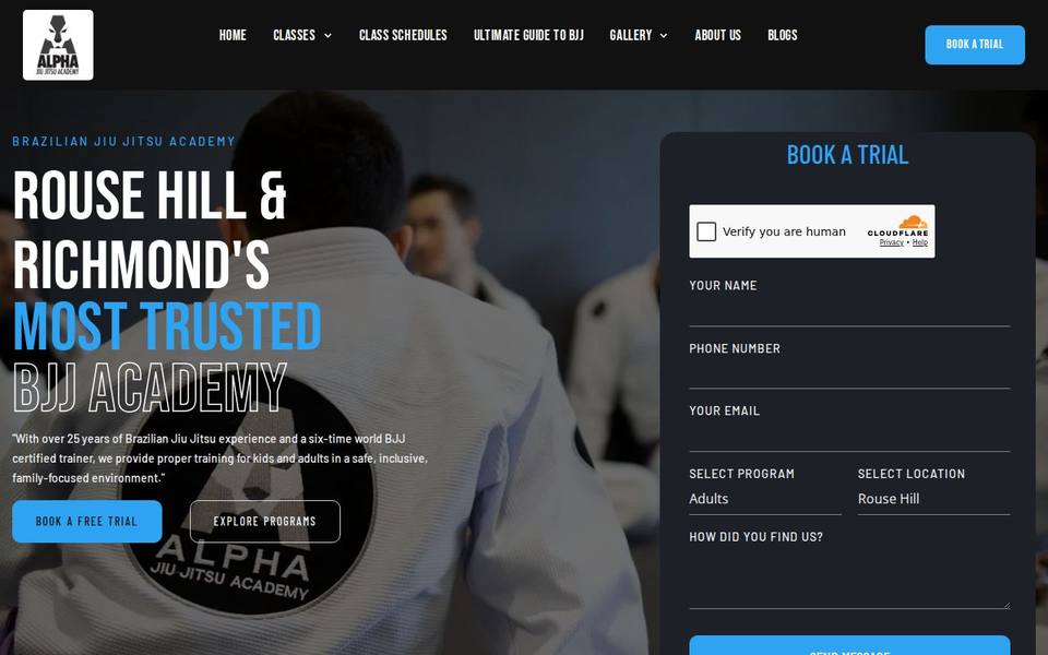 Alpha Jiu Jitsu Academy Richmond website