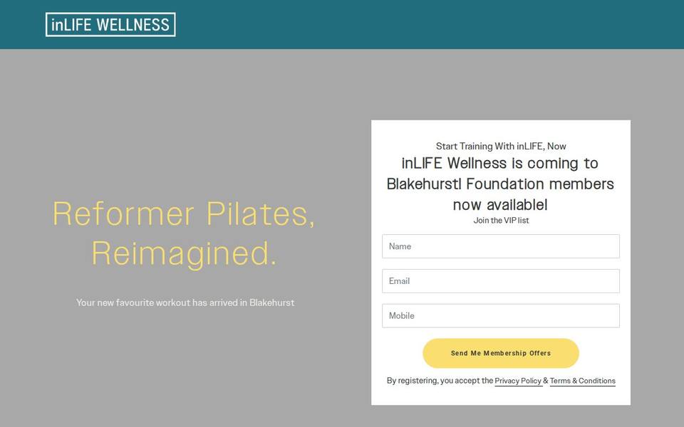 inLIFE Wellness Blakehurst website