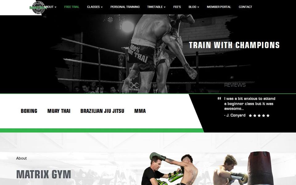 Matrix Gym website