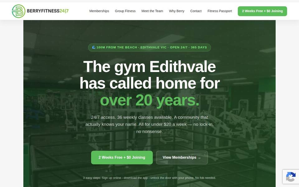 Berry Fitness website