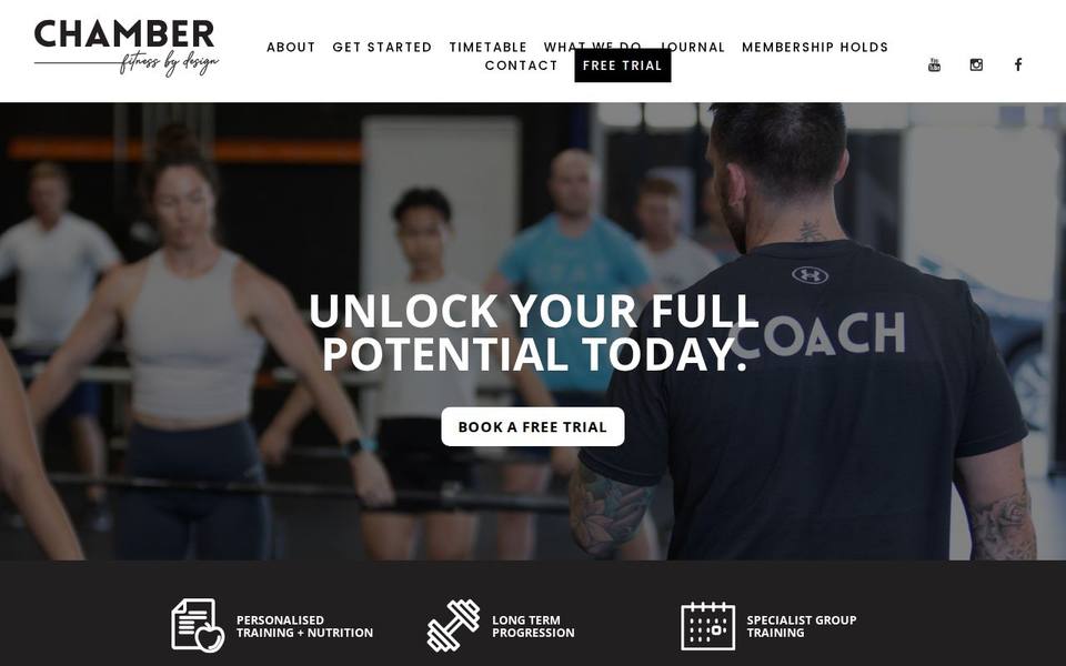 Chamber Fitness website