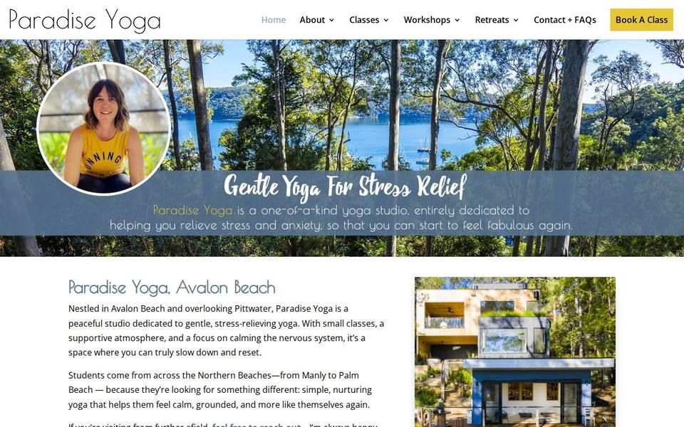 Paradise Yoga website
