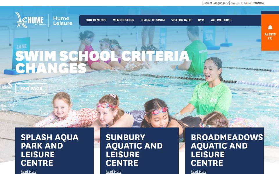 Sunbury Aquatic and Leisure Centre website