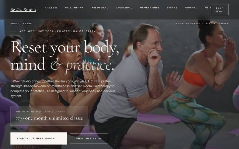 BeWell Studio website