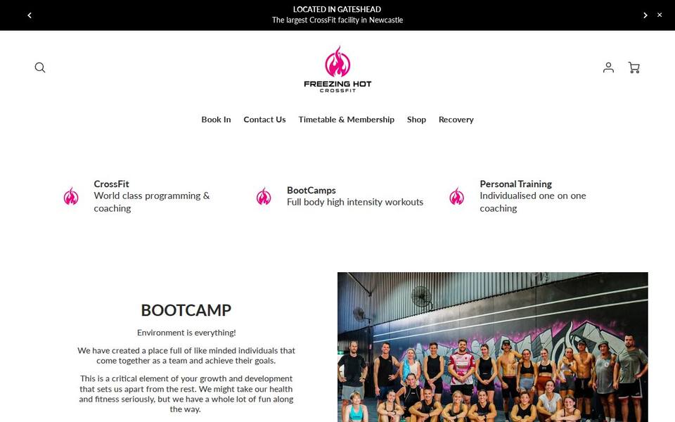 Freezing Hot CrossFit website