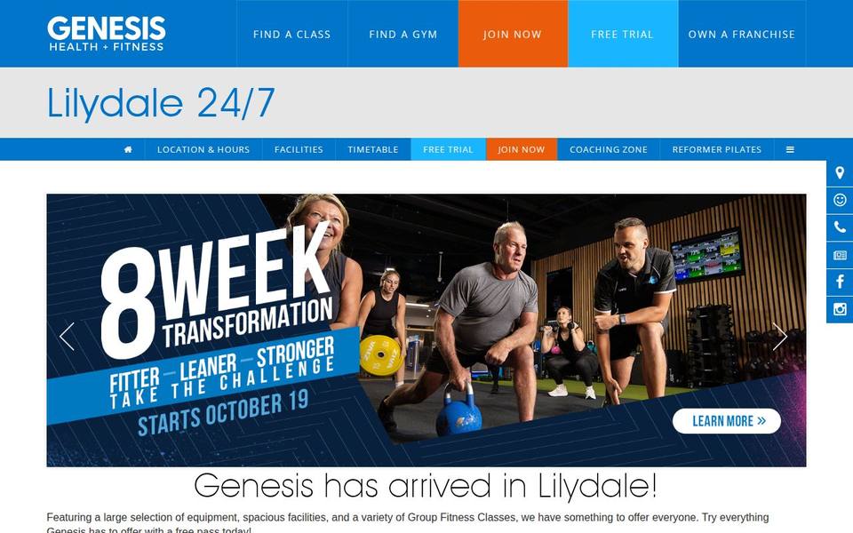 Genesis Health + Fitness Lilydale - VIC website