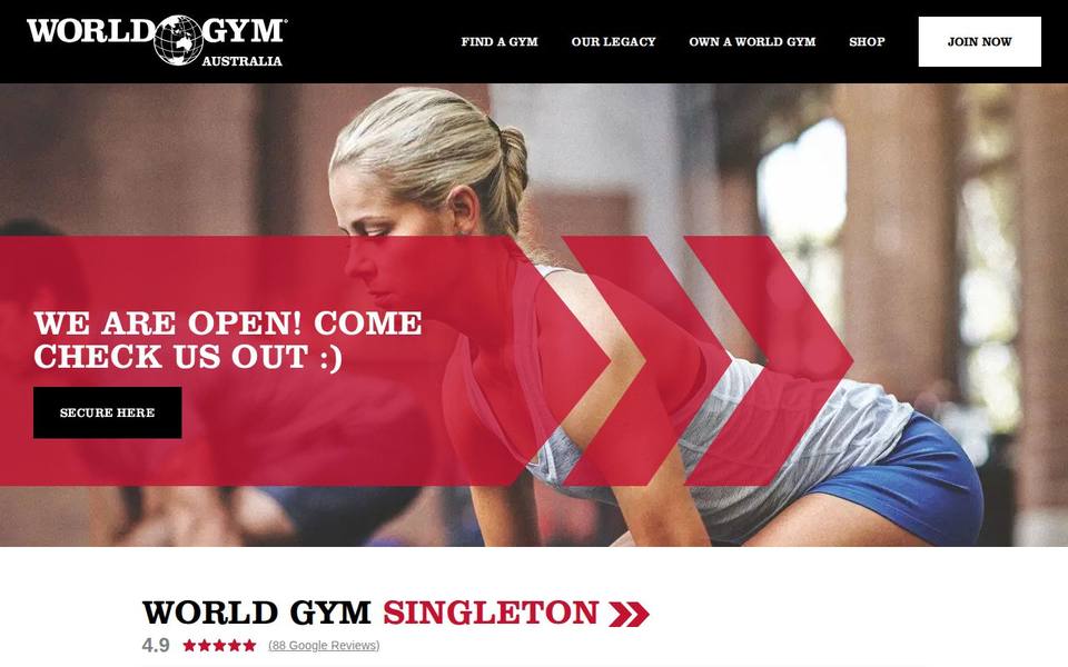 World Gym Singleton website