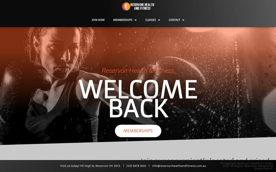 Reservoir Health & Fitness website