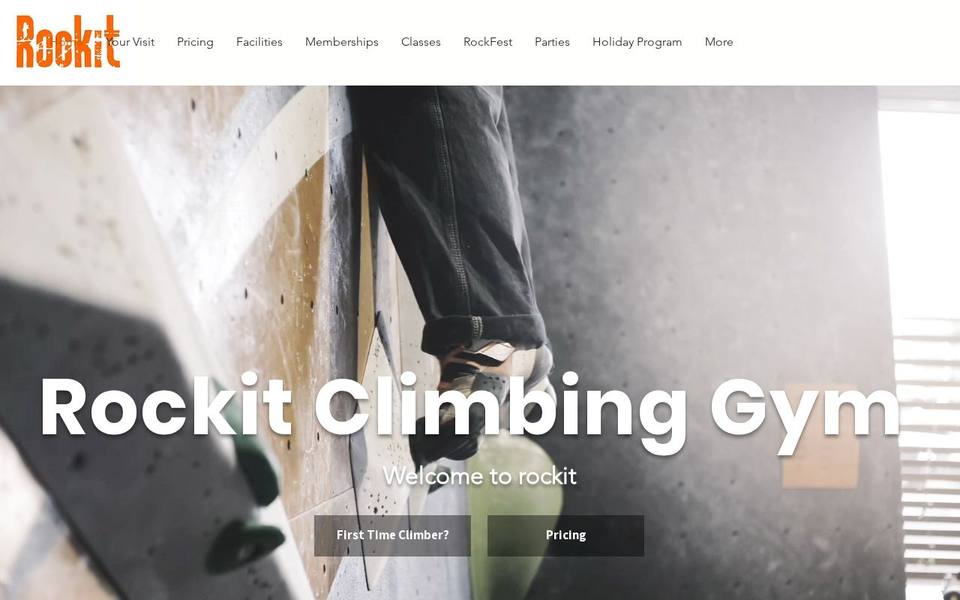 Rockit Climbing Gym website