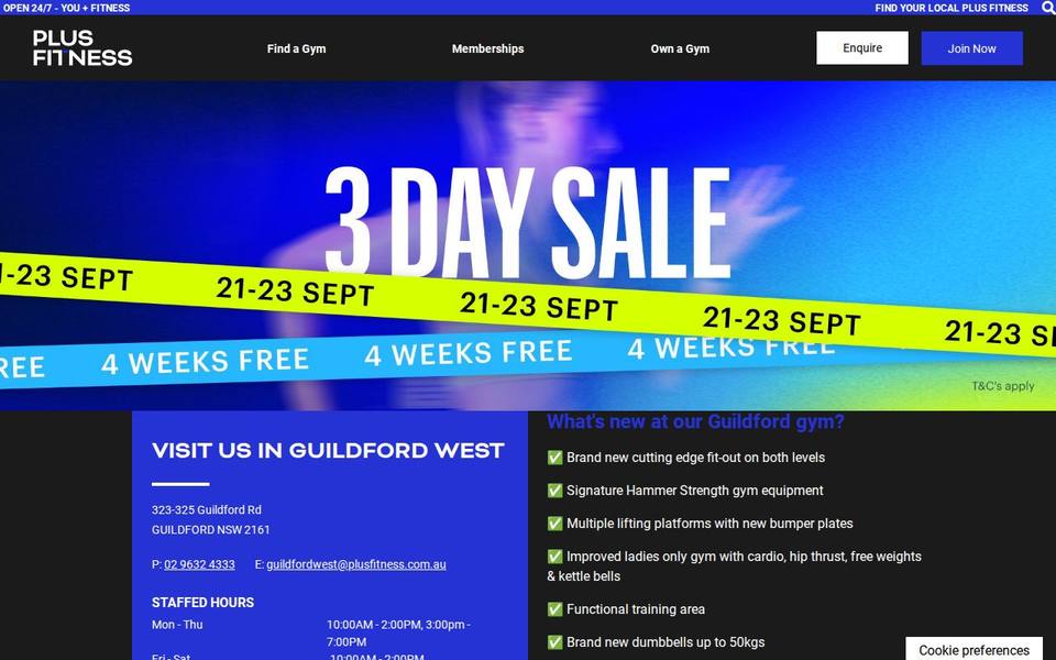 Plus Fitness Guildford West website