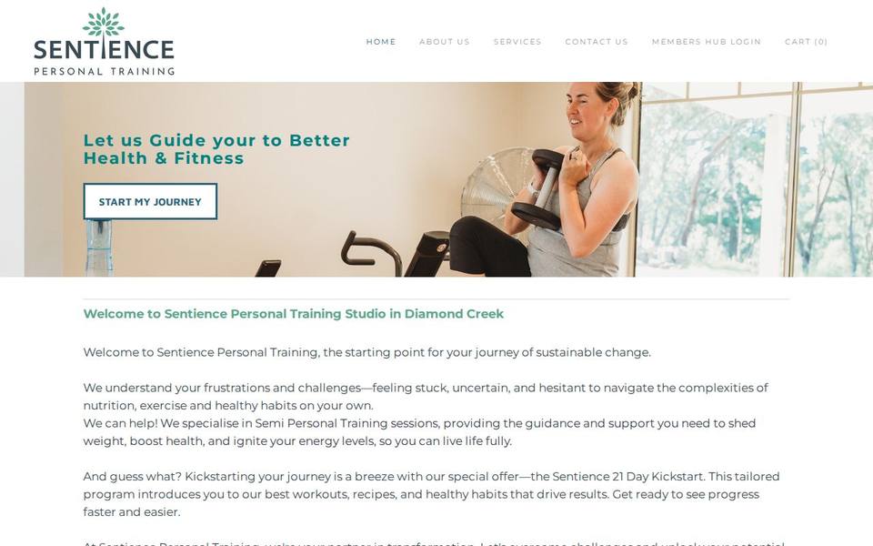 Sentience Personal Training website