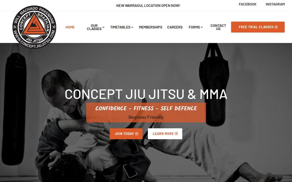Concept Jiu Jitsu & MMA website