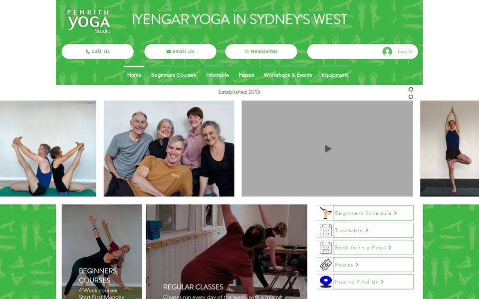 Penrith Yoga Studio website