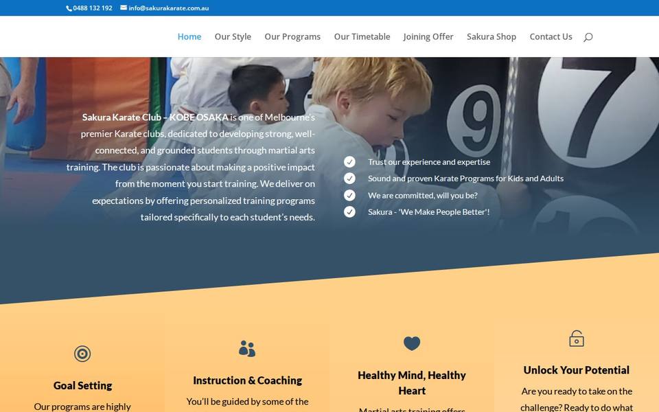 Sakura Karate Club website