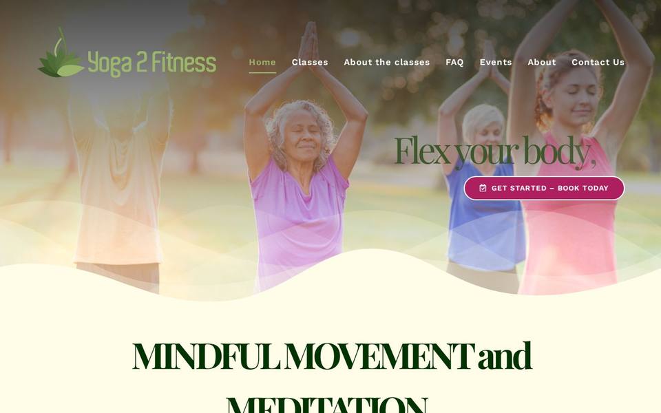 Yoga 2 Fitness website