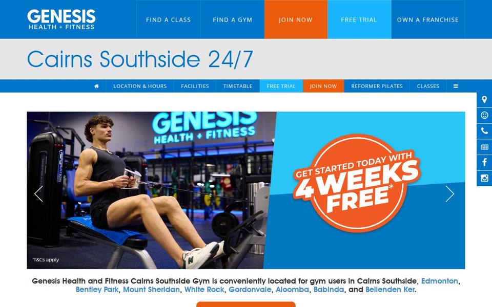 Genesis Health + Fitness Cairns Southside - QLD website