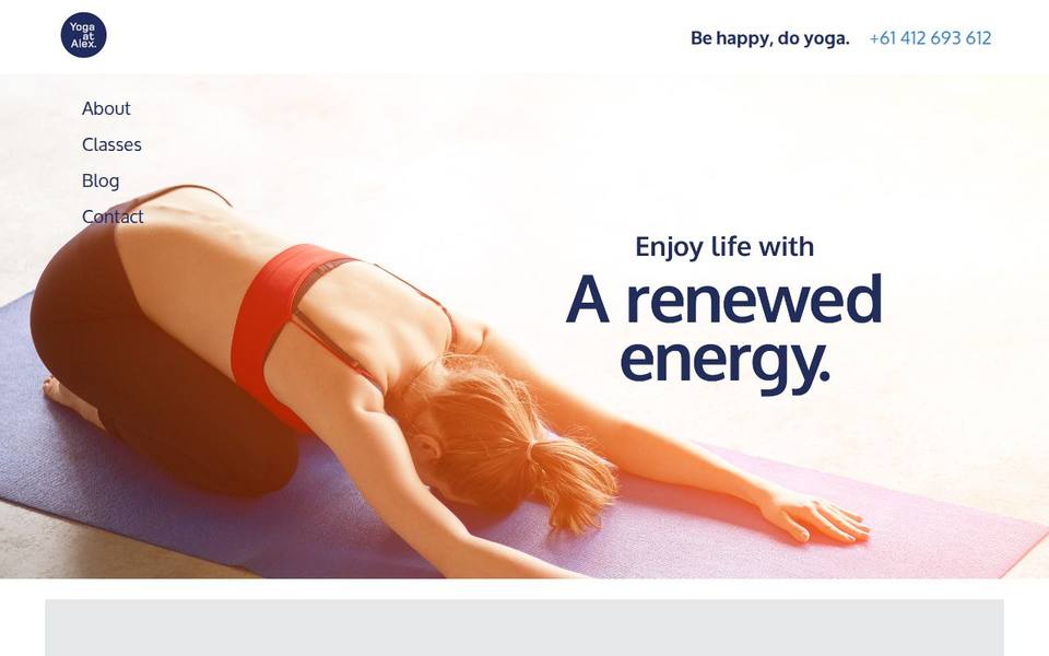 Yoga At Alex website
