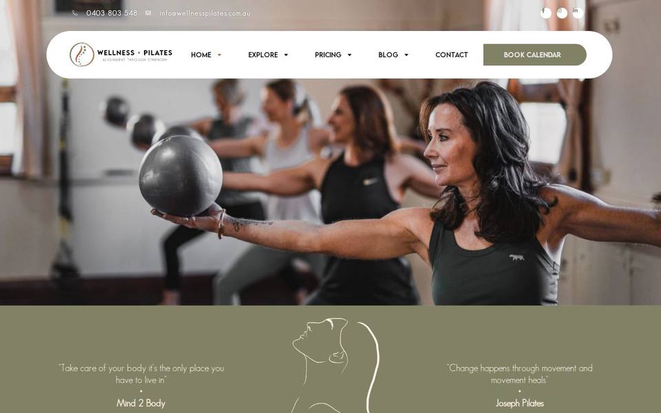 Wellness Pilates website