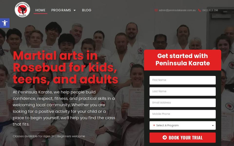 Peninsula Karate Rosebud website