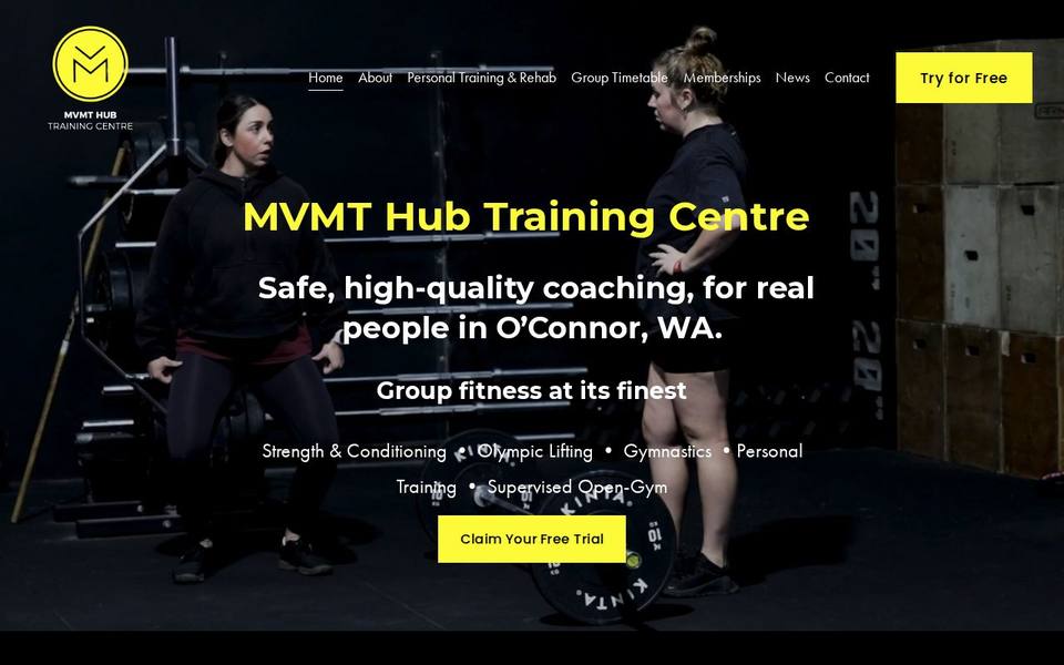 MVMT Hub Training Centre website