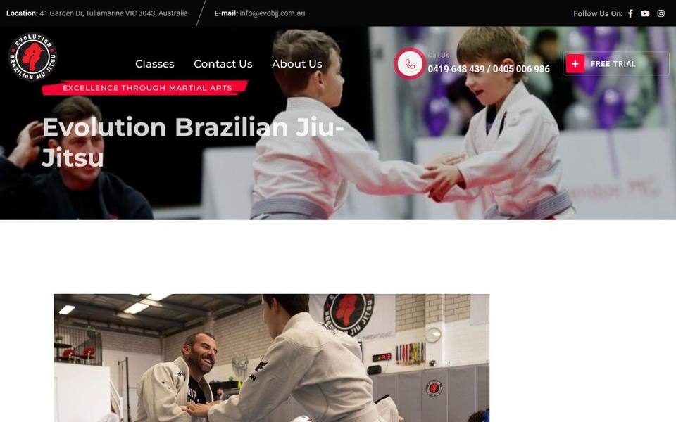 Evolution Brazilian Jiu Jitsu website