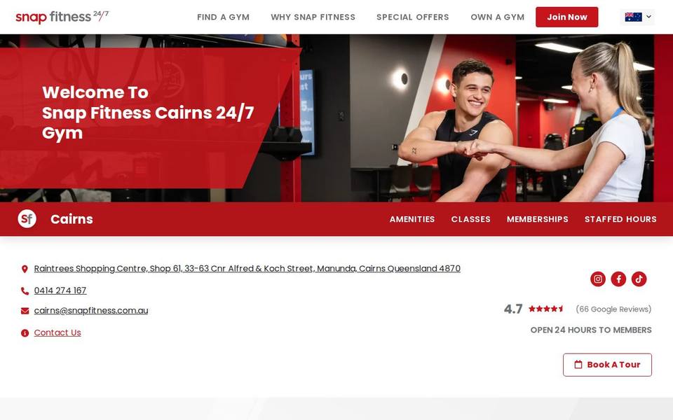 Snap Fitness Cairns website