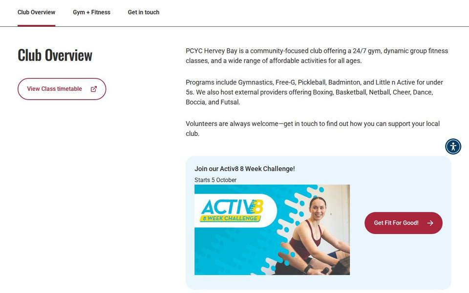 PCYC Hervey Bay website