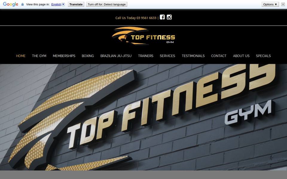 Top Fitness Gym website