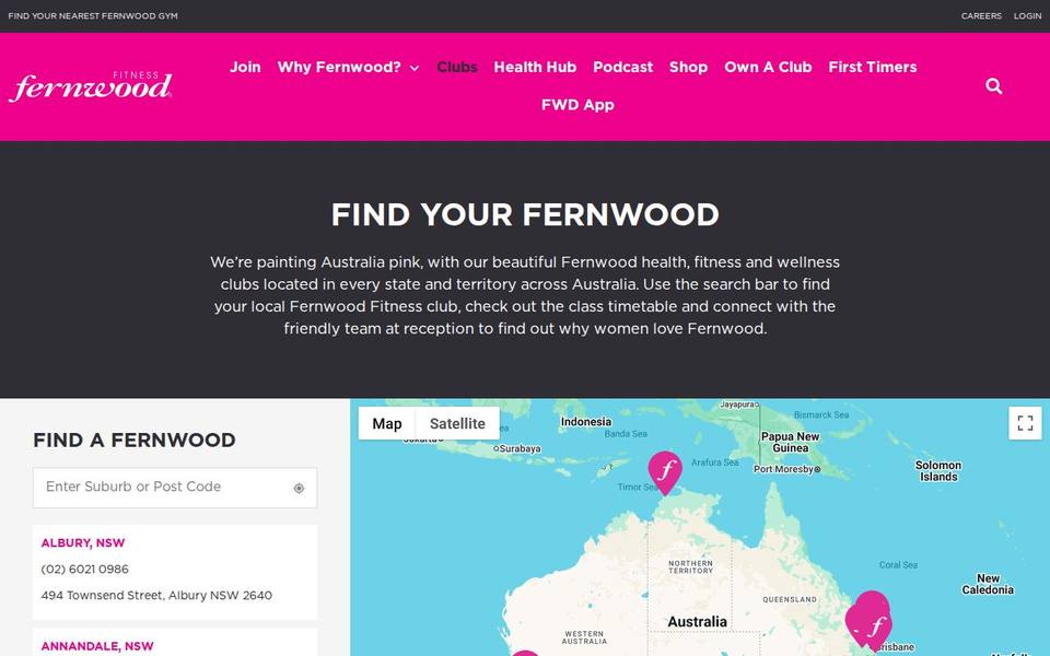 Fernwood Fitness Canberra City website