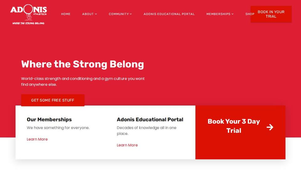 Adonis Athletics Campbelltown 24 website
