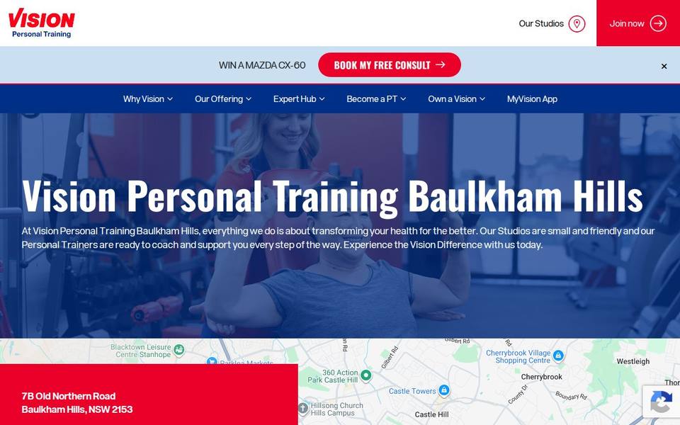 Vision Personal Training Baulkham Hills website