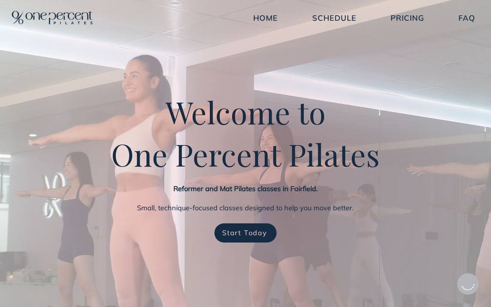 One Percent Pilates website