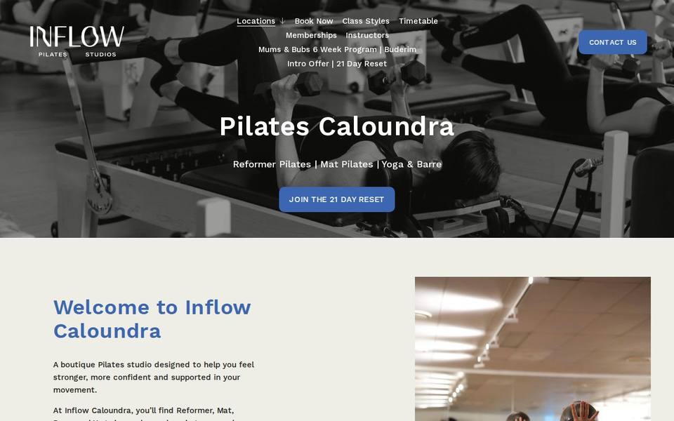 Inflow Caloundra website