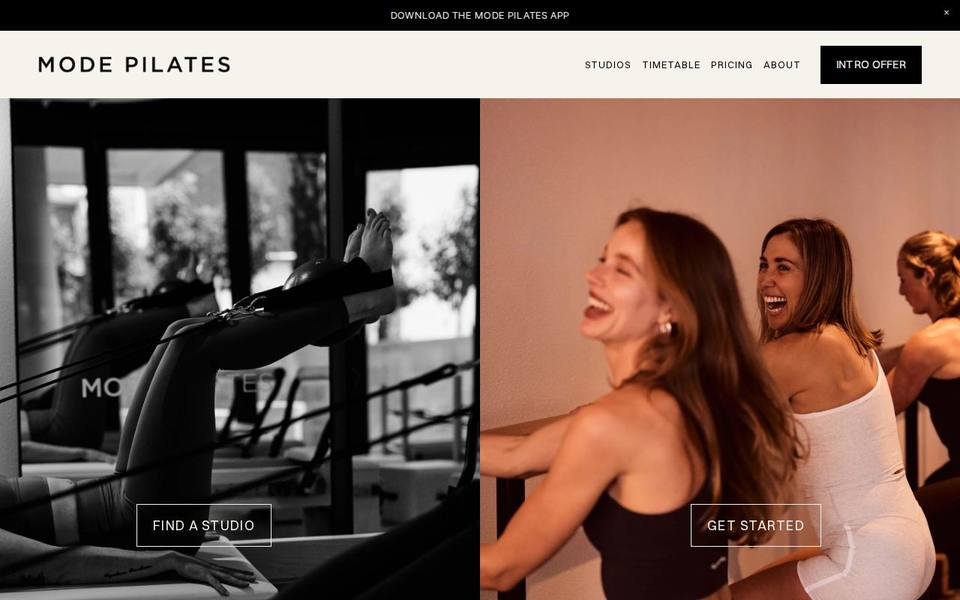 MODE Pilates Manly website