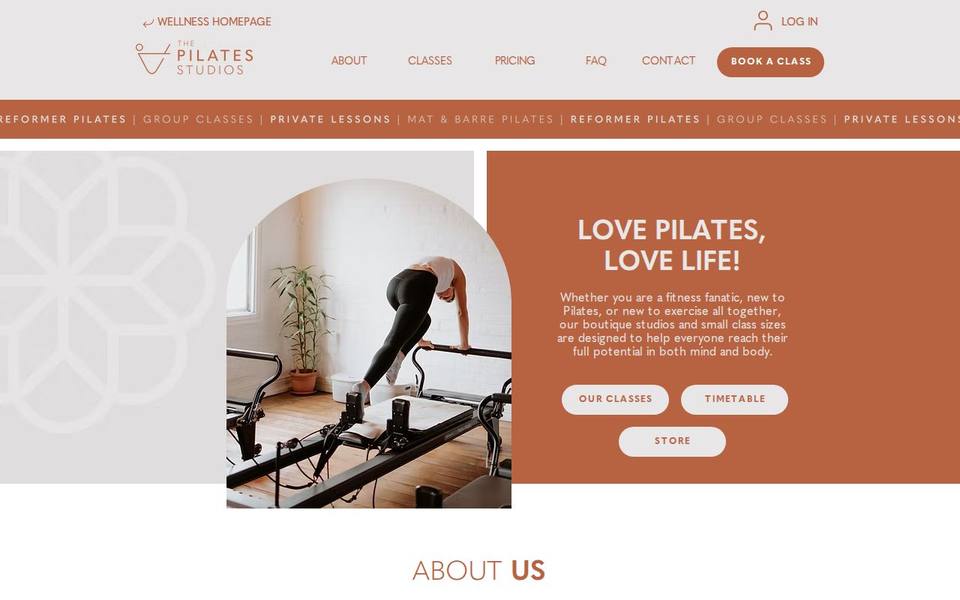 The Pilates Studios website