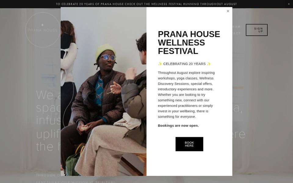Prana House website