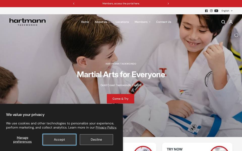 Hartmann Taekwondo Merrimac website