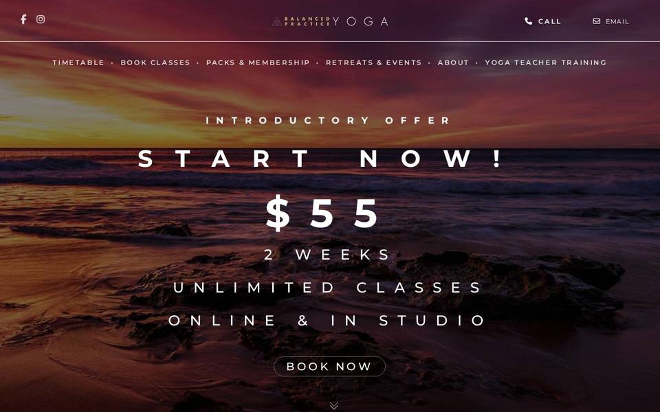 Balanced Practice Yoga website