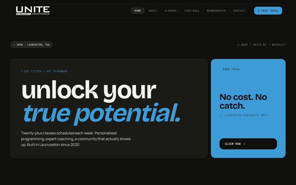 Unite Strength and Conditioning website