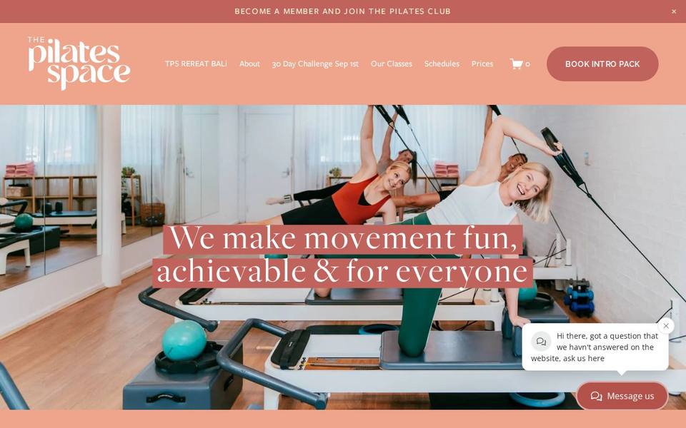 The Pilates Space website