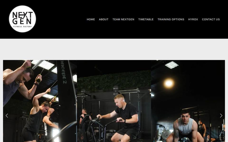 NextGen Fitness Factory website