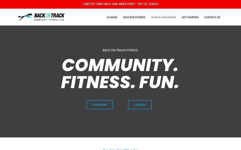 Back on Track Fitness website