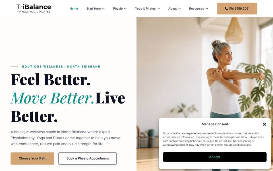 TriBalance Health and Wellness website