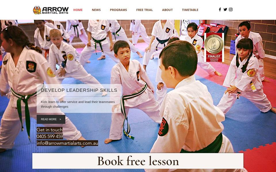 Arrow Martial Arts website
