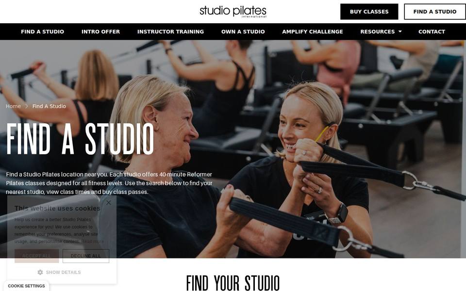 Studio Pilates International website