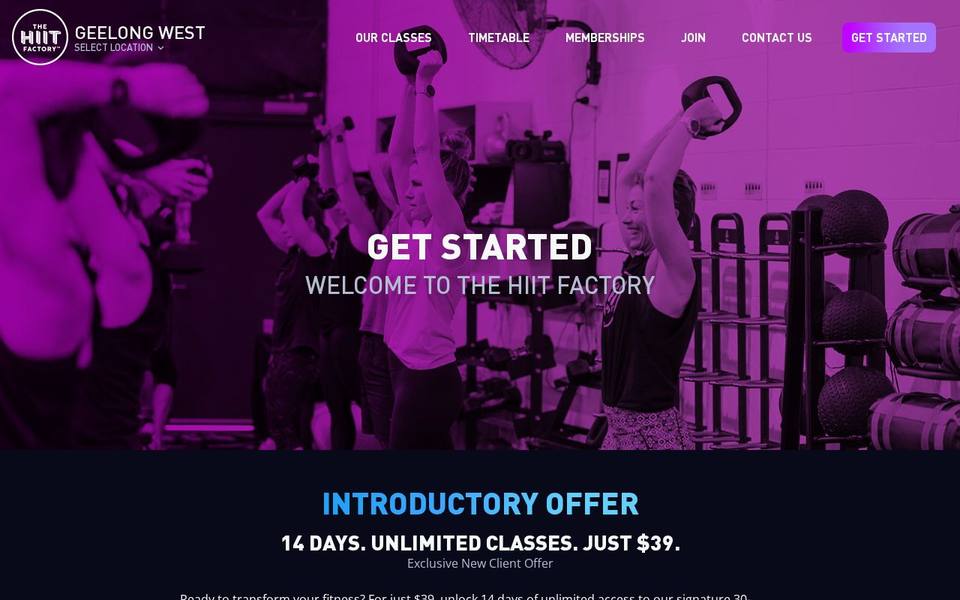 The HIIT Factory Geelong West website