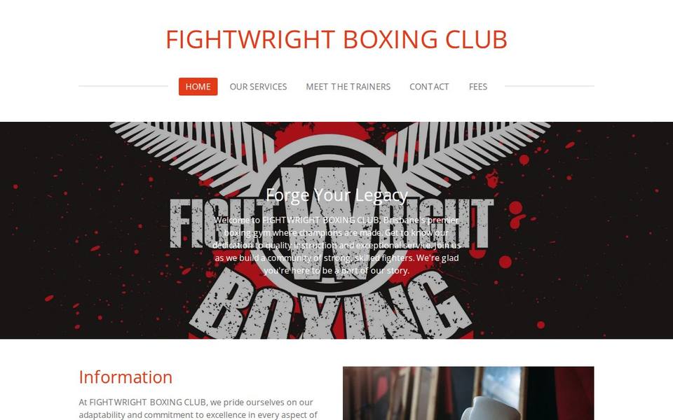 Fight Wright Boxing Club website