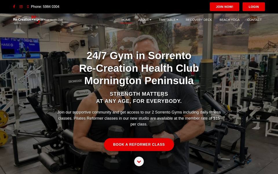 Re-Creation Gym Sorrento website